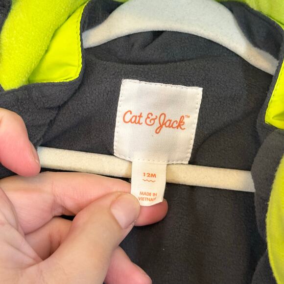 Cat & Jack All Weather 3 in 1 Jacket Baby Boy 12M Gray Hooded Winter Fleece NWT - Picture 6 of 11